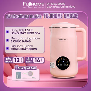 Máy làm sữa hạt đa năng 1.5L Fujihome SM826 Nhập Khẩu, 8 chức năng nấu cháo, sinh tố, đun sôi điều khiển cảm ứng