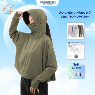 Áo chống nắng nữ croptop chống tia cực tím UPF 50+ chống tia UV chất lụa nhẹ mát lạnh rộng freesize 70kg form ngắn