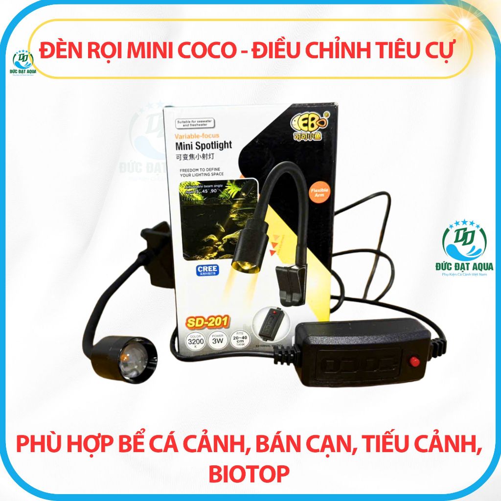 Đèn Rọi Điều Chỉnh Tiêu Cự Cho Bể Cá Cảnh, Bán Cạn, Biotop SD-201A