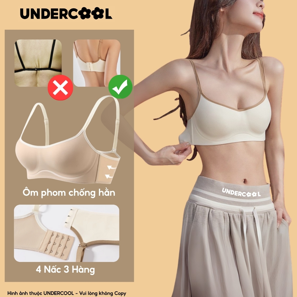 Áo Lót Nữ Su Đúc Mát Lạnh UNDERCOOL Cup Ngang Không Gọng Không Viền Đệm Mỏng Thoáng Khí Chống Chảy Xệ AL75