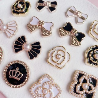 Set 12 Sticker, Charm 3D chủ đề Nơ hoa hồng DIY Mita gắn Dép Sục, Cá Sấu  JB-317