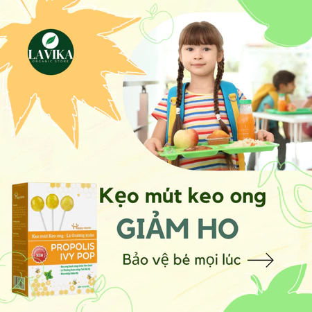 Kẹo Mút Keo Ong Lá Thường Xuân Happy Vitamin, thảo dược lành tính từ thiên nhiên-LAVIKA Organic