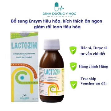 Lactozim - Men tiêu hóa nhập khẩu từ Ý chai 100ml cung cấp 9 Enzym tự nhiên giúp trẻ tiêu hóa tốt