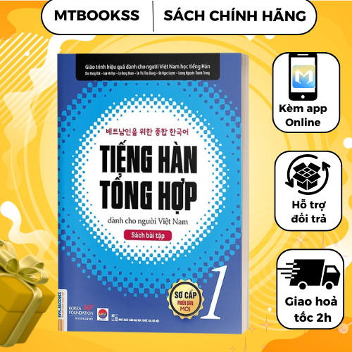 Sách - Combo Tiếng Hàn Tổng Hợp Dành Cho Người Việt Nam - sơ cấp 1 - bản màu + Tập Viết Tiếng Hàn