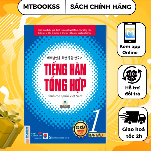 Sách - Combo Tiếng Hàn Tổng Hợp Dành Cho Người Việt Nam - sơ cấp 1 - bản màu + Tập Viết Tiếng Hàn