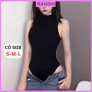 Áo Bodysuit Ba Lỗ Cổ 3 Phân RANSHI Áo Liền Thân Ôm Body Sexy Quyến Rũ Chất Thun Tăm Lạnh - RBS044