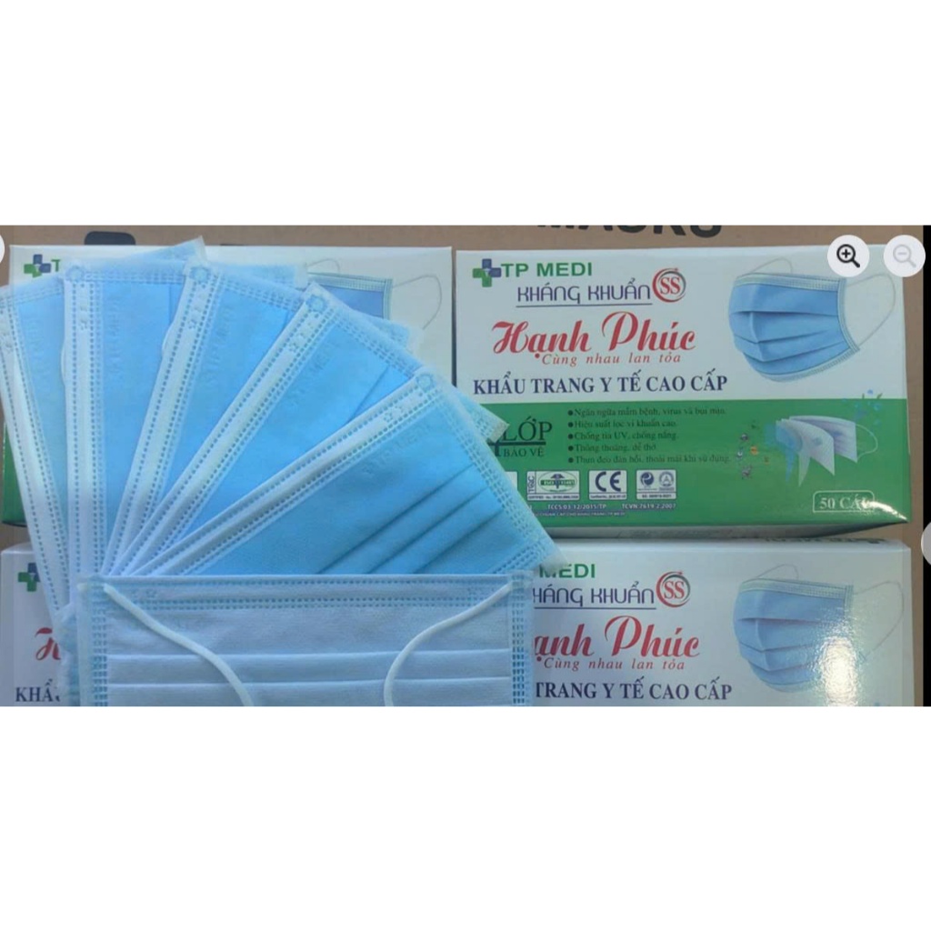 Khẩu trang y tế 4 lớp kháng khuẩn ( hộp 50 cái).Khẩu trang 4 lớp màu Trắng,Xanh, Xám chống bụi ,siêu mịn