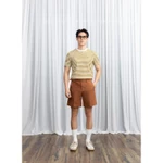 Quần short linen nam Ben & Tod RE2215 BE551 chất linen cao cấp đứng form nam tính thiết kế sidetab — ảnh 4