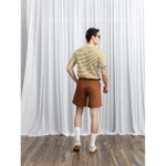 Quần short linen nam Ben & Tod RE2215 BE551 chất linen cao cấp đứng form nam tính thiết kế sidetab — ảnh 5