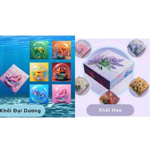 Combo 2 Hộp Xếp Hình Nam Châm 16 Mảnh 6 Mặt - Đồ Chơi Lắp Ghép Phát Triển Tư Duy Cho Bé