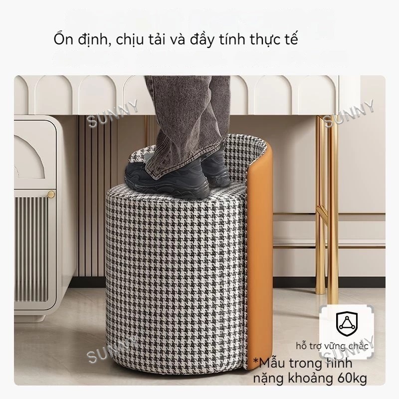 SUNNY Ghế trang điểm Ghế tròn có lưng tựa và mặt ngồi mềm mại thích hợp để học tập và trang điểm