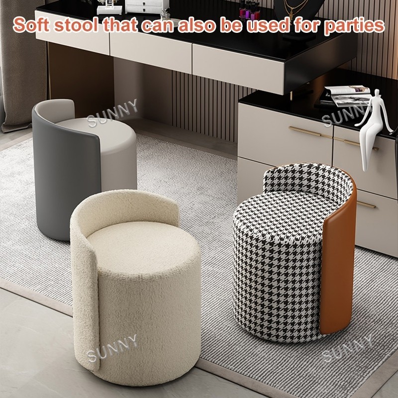 SUNNY Ghế trang điểm Ghế tròn có lưng tựa và mặt ngồi mềm mại thích hợp để học tập và trang điểm