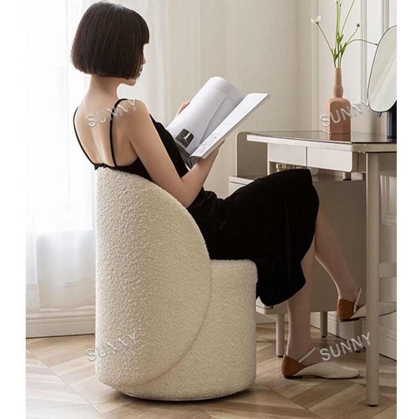 SUNNY Ghế trang điểm Ghế tròn có lưng tựa và mặt ngồi mềm mại thích hợp để học tập và trang điểm