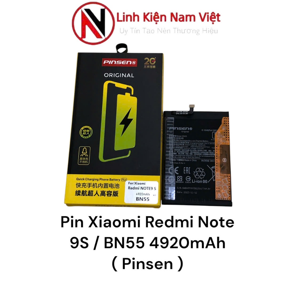 Pin Xiaomi Redmi Note 9S / BN55 4920mAh ( Pinsen ) | Shopee Việt Nam