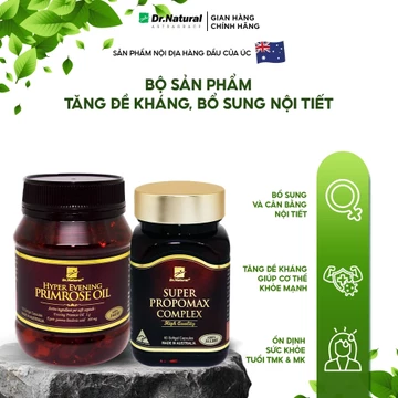 Bộ SP Tăng Đề Kháng, Cải Thiện Nội Tiết Dr Natural: Viên Uống Keo Ong 60 Viên, Nội Tiết Úc 180 Viên