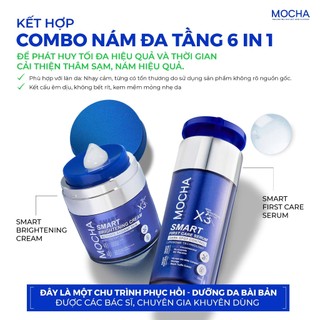 Combo Giảm Sạm Nám Chuyên Sâu MOCHA Smart Brightening Cream và Smart First Care Serum, Mua 2 Tặng 2