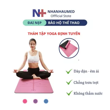 Thảm Tập Yoga Định Tuyến - Thảm Tập Yoga 3 Lớp Cao Cấp, Có Điểm Hướng Dẫn Tập Yoga Cho Người Mới - Thảm Yoga Định Tuyến