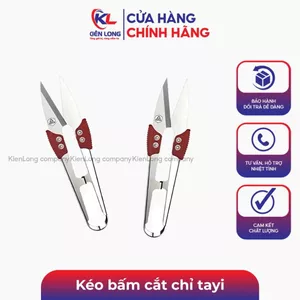 Kéo bấm cắt chỉ tay cầm nhựa đỏ PIN 1433A loại thép không gỉ, kéo bấm sắc bén, tiện lợi (2 cái ,5 cái)