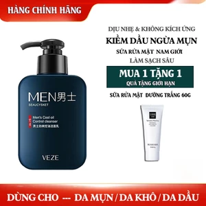🔥【Mua 1 Tặng 1】Sữa Rửa Mặt Nam Giảm Mụn Kiềm Dầu Tràm Trà Axit Salicylic – Làm sạch sâu Da Dầu Mụn