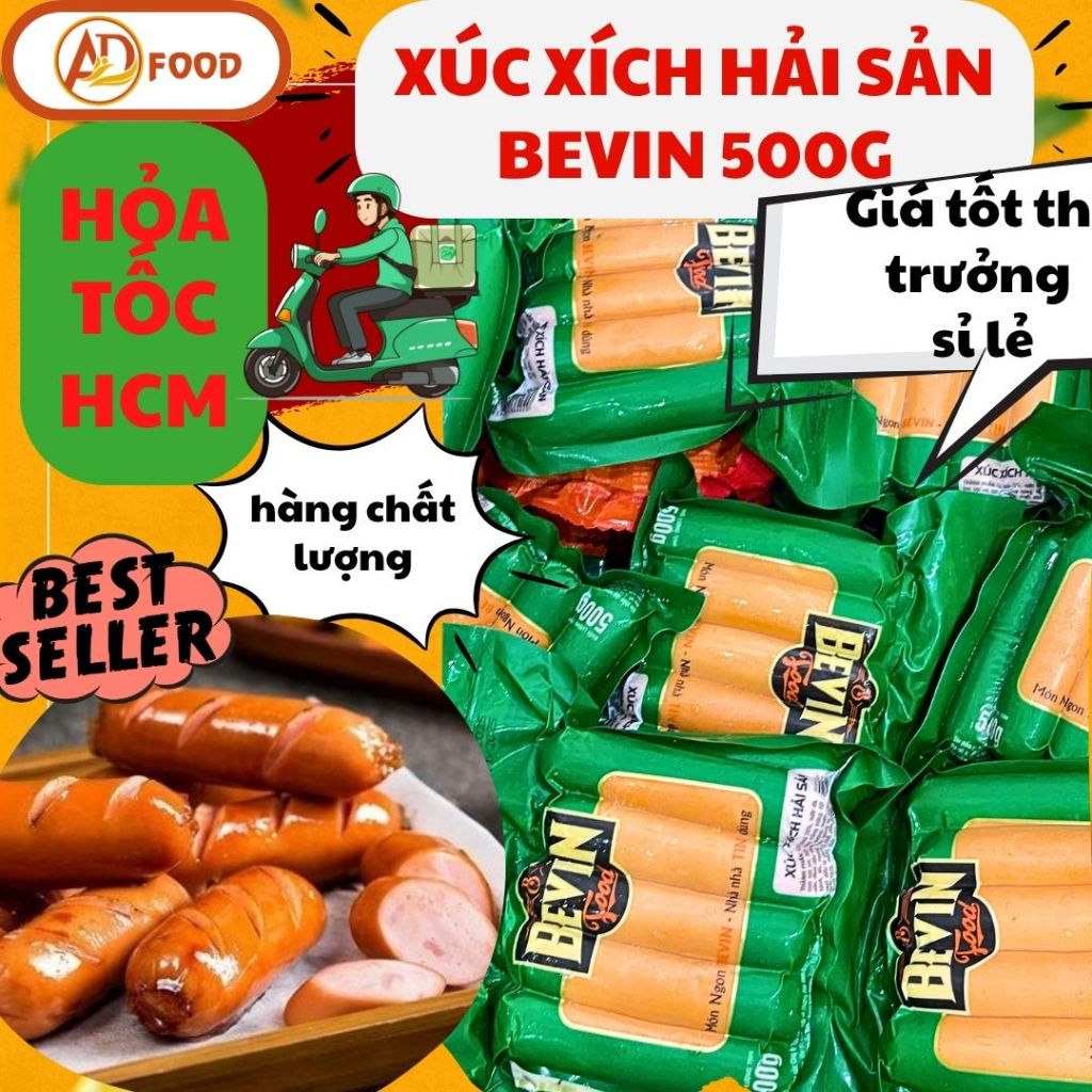 500g xúc xích đức bevin thơm ngon dinh dưỡng hoàng loại 1
