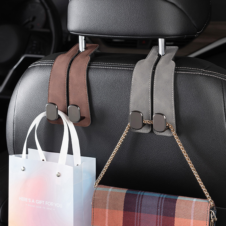 Móc treo đồ cho ô tô TICAUTO da lộn, hợp kim kẽm - móc treo đồ đa năng gắn sau ghế ô tô NT15