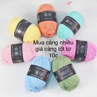 Len milk cotton MÁC ĐEN 50gram (full bảng màu)