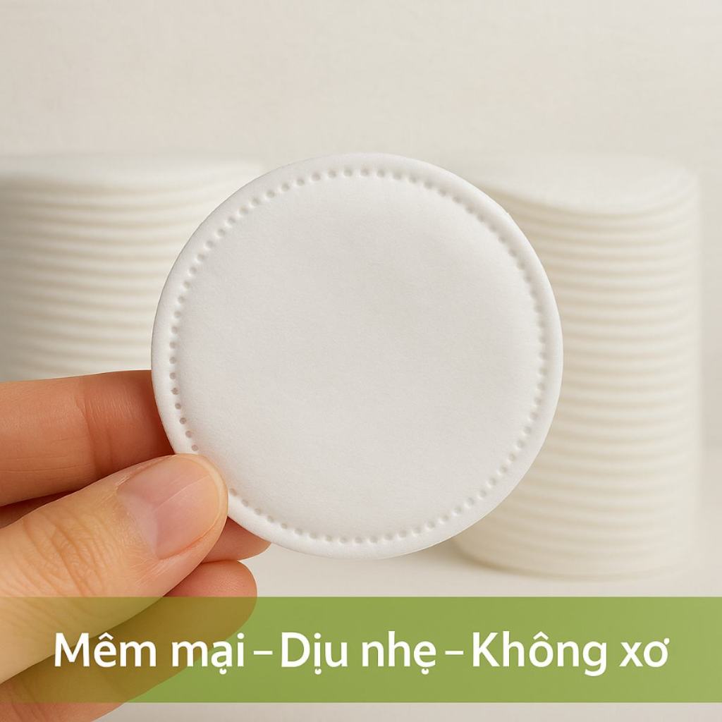 Bông tẩy trang MNS 180 miếng Cotton tự nhiên, Bông tẩy trang cao cấp,mềm mịn ISO9001:2015