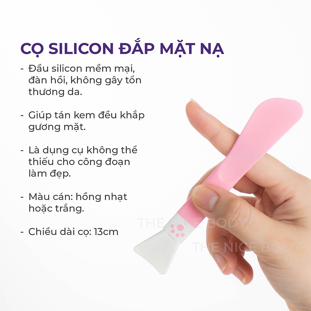 Cọ Silicon Đắp Mặt Nạ Jade&Leaf Quét Bột Cây Chổi Tán Mask Đất Sét Thiết Kế 2 Đầu Hình Chân Mèo