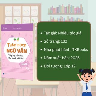Sách - Take Note Ngữ Văn lớp 12 - Tổng hợp kiến thức Hiểu nhanh nhớ lâu - TKBooks