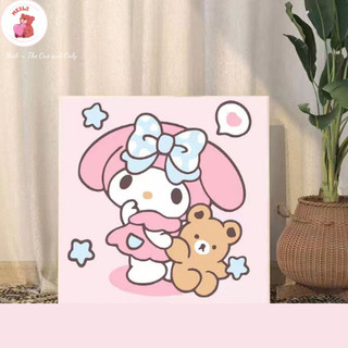 ( TẶNG SET 10 KHẨU TRANG) Tranh Số Hoá Aya Ngạc Nhiên Hoạt Hình Tranh Tô Màu 20x20cm dễ thương đầy đủ cọ, màu, căng khun