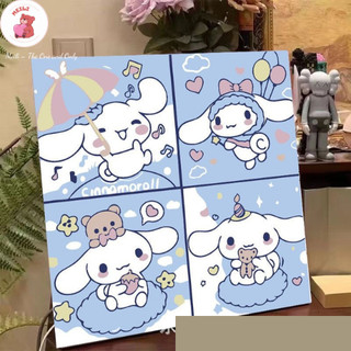 ( TẶNG SET 10 KHẨU TRANG) Tranh Số Hoá Hoa Cúc Dại Trắng Hoạt Hình Tranh Tô Màu 20x20cm dễ thương đầy đủ cọ, màu, căng k