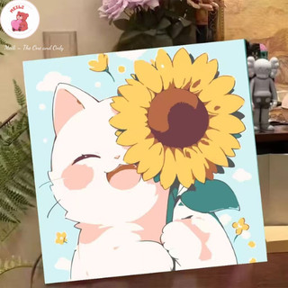 ( TẶNG SET 10 KHẨU TRANG) Tranh Số Hoá Hoạt Hình Tranh Tô Màu 20x20cm dễ thương đầy đủ cọ, màu, căng khung sẵn MEILI STO