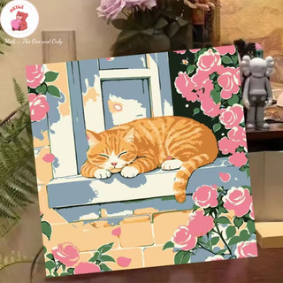 ( TẶNG SET 10 KHẨU TRANG) Tranh Số Hoá Hoạt Hình Tranh Tô Màu 20x20cm dễ thương đầy đủ cọ, màu, căng khung sẵn MEILI STO