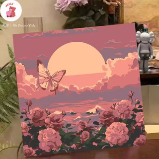 ( TẶNG SET 10 KHẨU TRANG) Tranh Số Hoá Hoạt Hình Tranh Tô Màu 20x20cm dễ thương đầy đủ cọ, màu, căng khung sẵn MEILI STO
