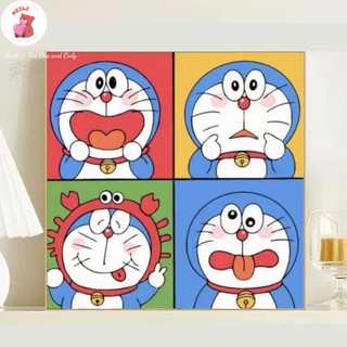 ( TẶNG SET 10 KHẨU TRANG) Tranh Số Hoá Aya Ngạc Nhiên Hoạt Hình Tranh Tô Màu 20x20cm dễ thương đầy đủ cọ, màu, căng khun