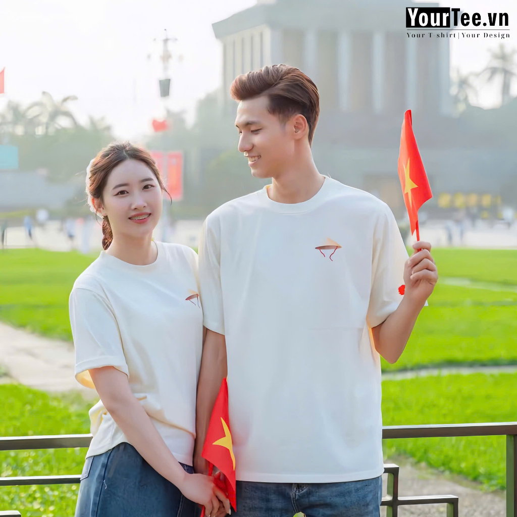 [ÁO THUN NÓN LÁ] Áo Thun Oversize Form Rộng Nam Nữ Việt Nam Độc Lập Chất Liệu Cotton 100% 250 GSM Thoáng Mát