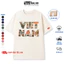 Áo Thun In Hình Việt Nam Ngực Áo Thể Hiện Tình Yêu Nước, Form Unisex, Chất Cotton 100% + Có Hộp
