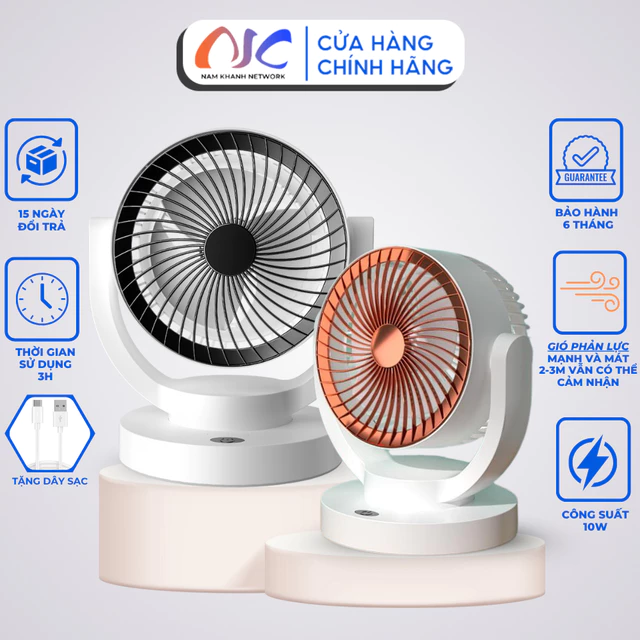 Quạt tích điện để bàn,Quạt tích điện cao cấp NKC8, Cách quạt xoắn ốc – Động cơ mạnh mẽ