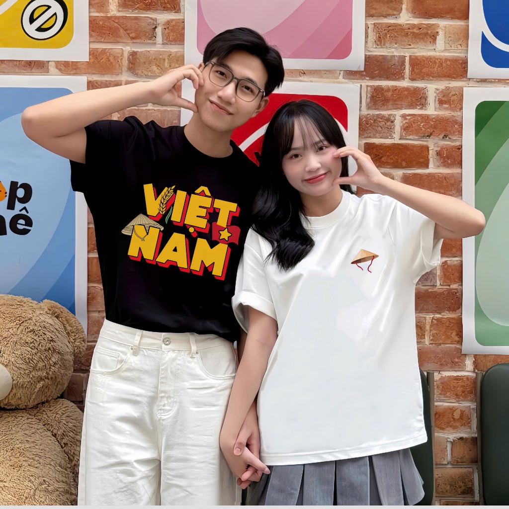 [ÁO THUN VIỆT NAM] Áo Thun Cotton, Form Unisex Nam Nữ, In Hình Việt Nam, Chất Cotton Đẹp Mềm Mịn Mát + Có Hộp