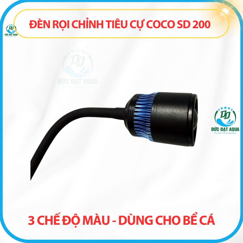 Đèn Led rọi Coco cao cấp chỉnh tiêu cự SD-200 5W/7W/10W (3 chế độ màu) cho bể cá cảnh 3