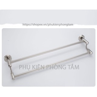 (MẪU CAO CẤP) Thanh treo khăn tắm Inox 304 - Giá treo khăn đôi