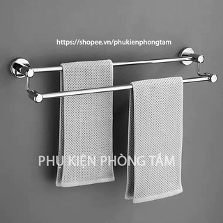 (MẪU CAO CẤP) Thanh treo khăn tắm Inox 304 - Giá treo khăn đôi
