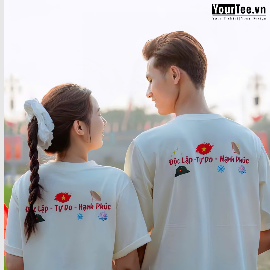 [ÁO THUN HOA NÓN LÁ] Áo Thun Độc Lập Tự Do Hạnh Phúc, Áo Thun Unisex Chất Liệu Cotton 100% 250 gsm + Có Hộp