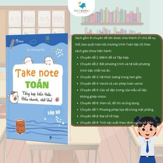 Sách - Take Note Toán Lớp 10 - Tổng hợp kiến thức, Hiểu nhanh nhớ lâu - TKBooks