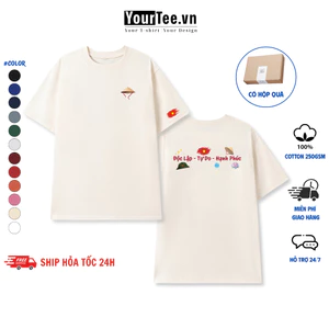 Áo Thun Độc Lập Tự Do Hạnh Phúc, Áo Thun Unisex Chất Liệu Cotton 100% 250 gsm + Có Hộp