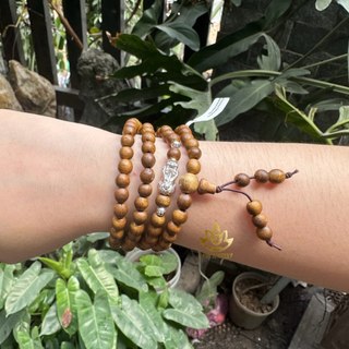 Vòng Tay Trầm Hương Chuỗi Tràng 108 Hạt Mix Charm Bạc/ Bạc Mạ Vàng S925  Mộc Trầm Hương MTH