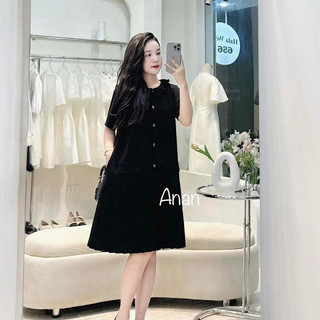 Váy bầu công sở thiết kế dáng đuôi cá cổ xếp ly sang chảnh