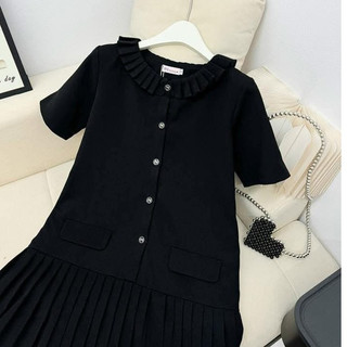 Váy bầu công sở thiết kế dáng đuôi cá cổ xếp ly sang chảnh