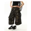 Quần Wide Leg Kaki Camo Túi Hộp GODMOTHER Quần Short Lửng Kaki Unisex Phong Cách Cá Tính Đường Phố