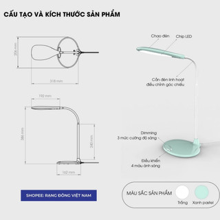 Đèn Học Chống Cận Rạng Đông RD-RL, Đèn Cảm Ứng Để Bàn, Đọc Sách, Làm Việc, BH 2 Năm
